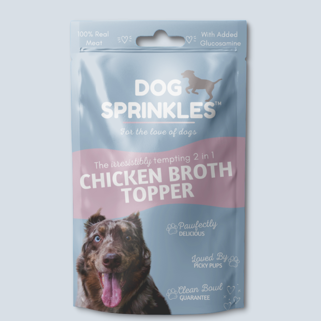 NEW Dog Sprinkles 2 in 1 Chicken Broth Topper Sprinkles Pets