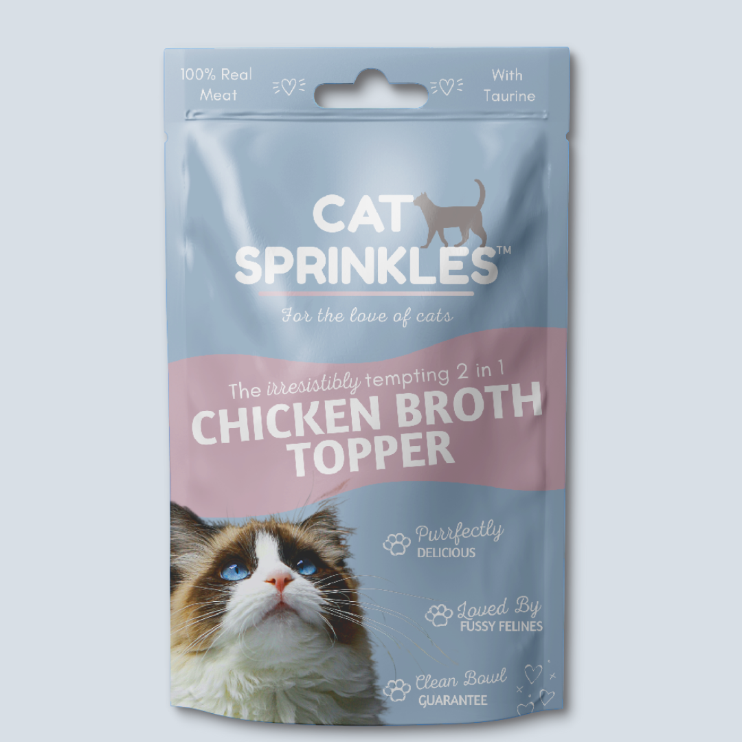 Cat Sprinkles 2 in 1 Chicken Broth Food Water Topper Sprinkles